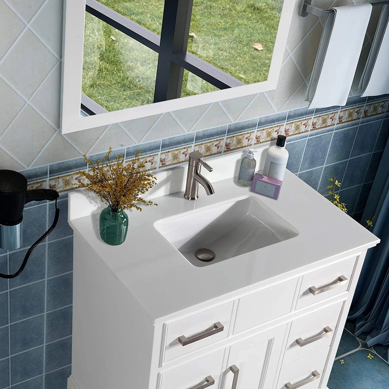 36 in. Single Sink Bathroom Vanity Set in White - Decohub Home