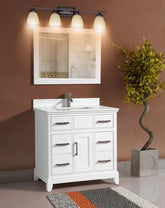 36 in. Single Sink Bathroom Vanity Set in White - Decohub Home