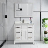 36 in. Single Sink Bathroom Vanity Set in White - Decohub Home