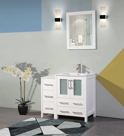 36 in. Single Sink Modern Bathroom Vanity Combo Set in White - Decohub Home