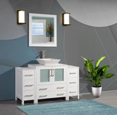 54 in. Single Sink Bathroom Vanity Combo Set in White - Decohub Home