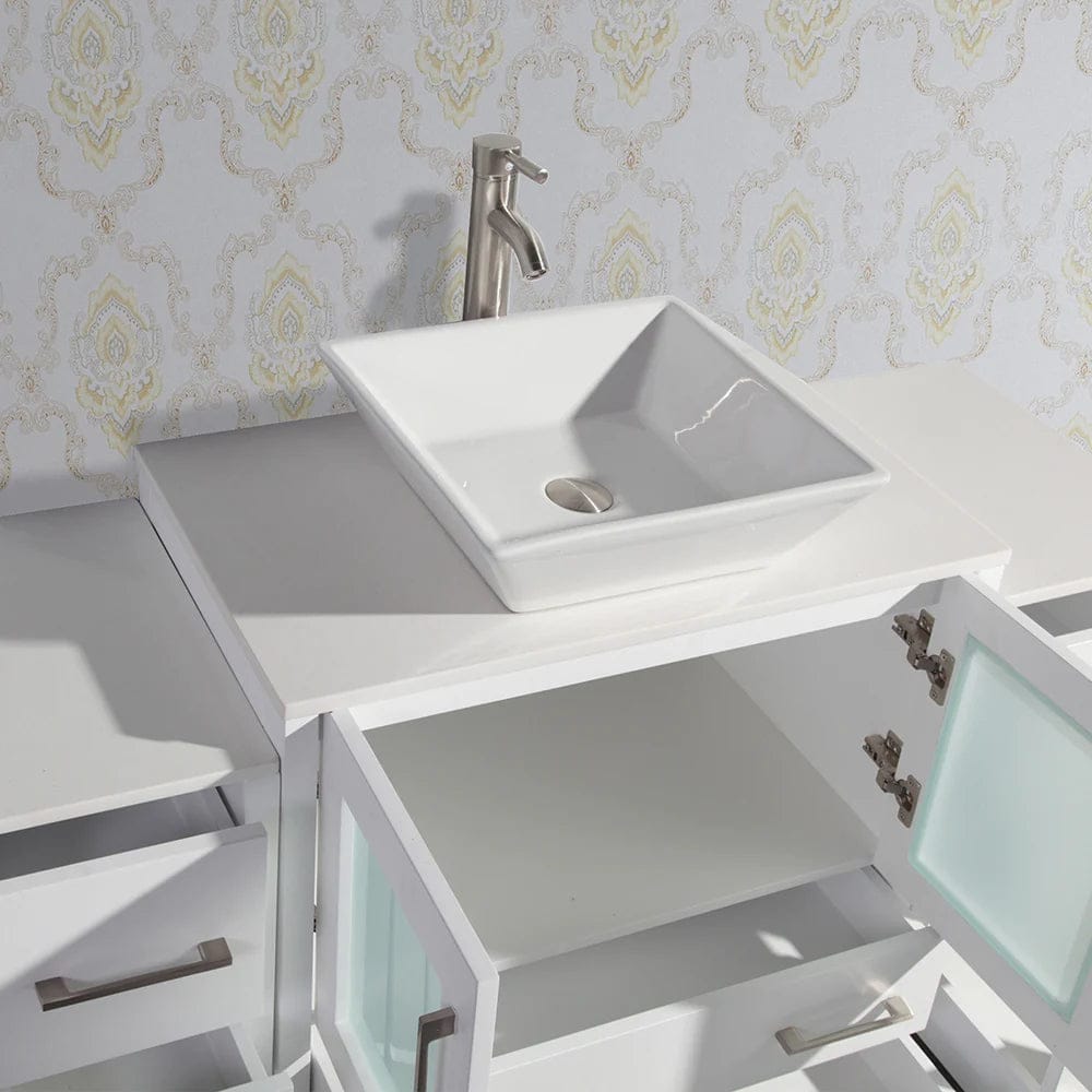 54 in. Single Sink Bathroom Vanity Combo Set in White - Decohub Home