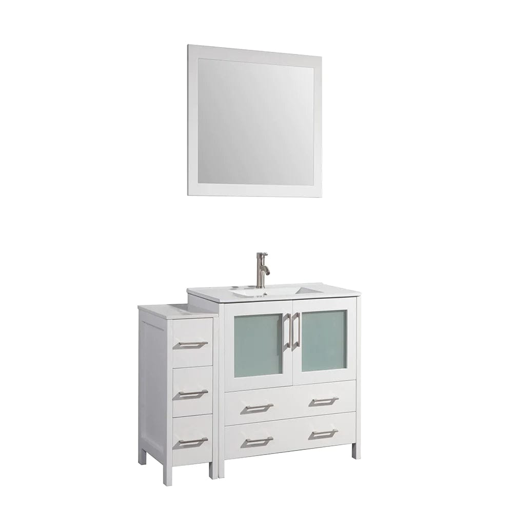 60 in. Single Sink Modern Bathroom Vanity Compact Set in White - Decohub Home