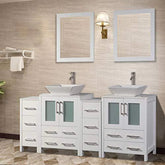 72 in. Double Sink Bathroom Vanity Combo Set in White - Decohub Home