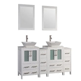 72 in. Double Sink Bathroom Vanity Combo Set in White - Decohub Home