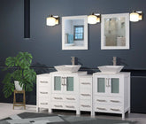 72 in. Double Sink Bathroom Vanity Combo Set in White - Decohub Home