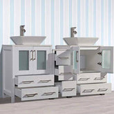 72 in. Double Sink Bathroom Vanity Combo Set in White - Decohub Home
