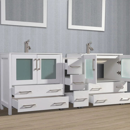 72 in. Double Sink Modern Bathroom Vanity Set in White - Decohub Home