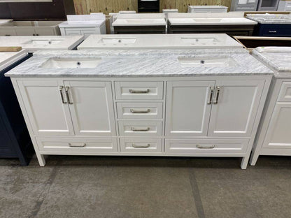 Sandstone 72 in. Vanity in White with Artificial Top - Decohub Home
