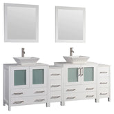 84 in. Double Sink Bathroom Vanity Combo Set in White - Decohub Home