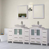 84 in. Double Sink Bathroom Vanity Combo Set in White - Decohub Home