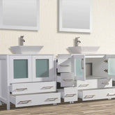 84 in. Double Sink Bathroom Vanity Combo Set in White - Decohub Home