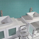 84 in. Double Sink Bathroom Vanity Combo Set in White - Decohub Home
