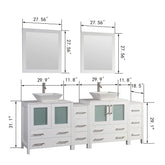 84 in. Double Sink Bathroom Vanity Combo Set in White - Decohub Home