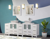84 in. Double Sink Bathroom Vanity Combo Set in White - Decohub Home