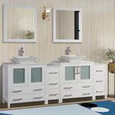 84 in. Double Sink Bathroom Vanity Combo Set in White - Decohub Home
