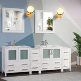 84 in. Double Sink Modern Bathroom Vanity Set in White - Decohub Home