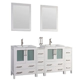 84 in. Double Sink Modern Bathroom Vanity Set in White - Decohub Home