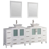 96 in. Double Sink Bathroom Vanity Combo Set in White - Decohub Home