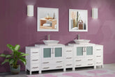 96 in. Double Sink Bathroom Vanity Combo Set in White - Decohub Home