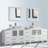 96 in. Double Sink Bathroom Vanity Combo Set in White - Decohub Home