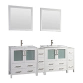 96 in. Double Sink Modern Bathroom Vanity Compact Set in White - Decohub Home