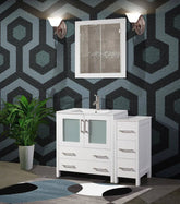 42 in. Single Sink Bathroom Vanity Set in White - Decohub Home
