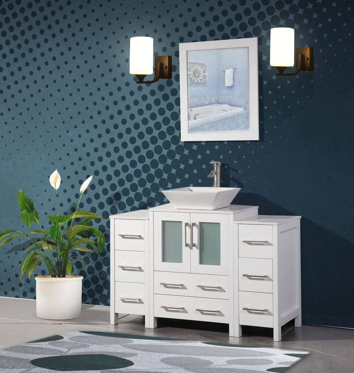 48 in. Single Sink Bathroom Vanity Combo Set in White - Decohub Home