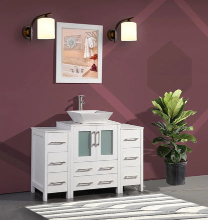 48 in. Single Sink Bathroom Vanity Combo Set in White - Decohub Home