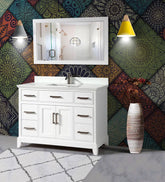 48 in. Single Sink Bathroom Vanity Set in White - Decohub Home