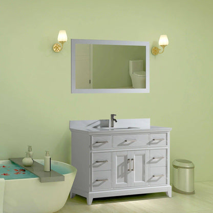 48 in. Single Sink Bathroom Vanity Set in White - Decohub Home