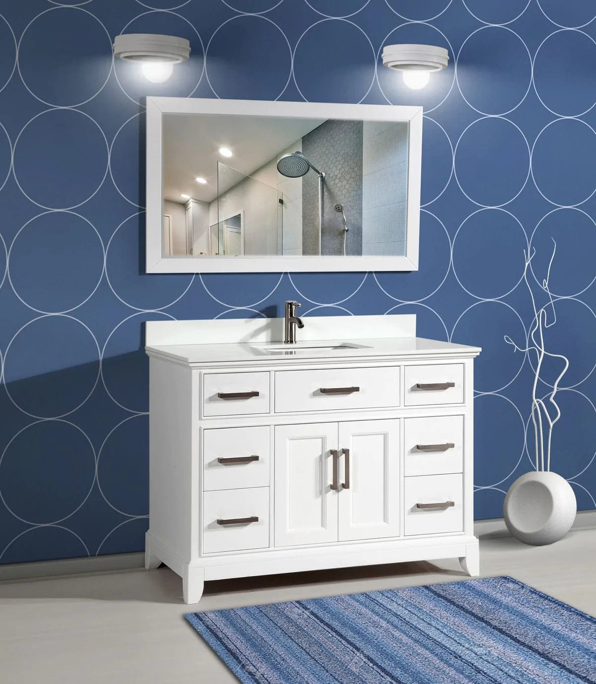 48 in. Single Sink Bathroom Vanity Set in White - Decohub Home