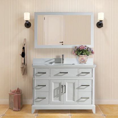 48 in. Single Sink Bathroom Vanity Set in White - Decohub Home