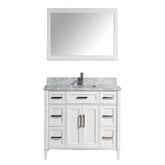 48 in. Single Sink Bathroom Vanity Set in White,Carrara Marble Stone Top - Decohub Home