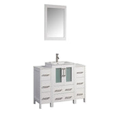 48 in. Single Sink Modern Bathroom Vanity Combo Set in White - Decohub Home