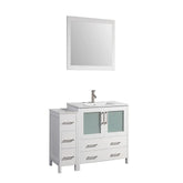 48 in. Single Sink Modern Bathroom Vanity Compact Set in White - Decohub Home