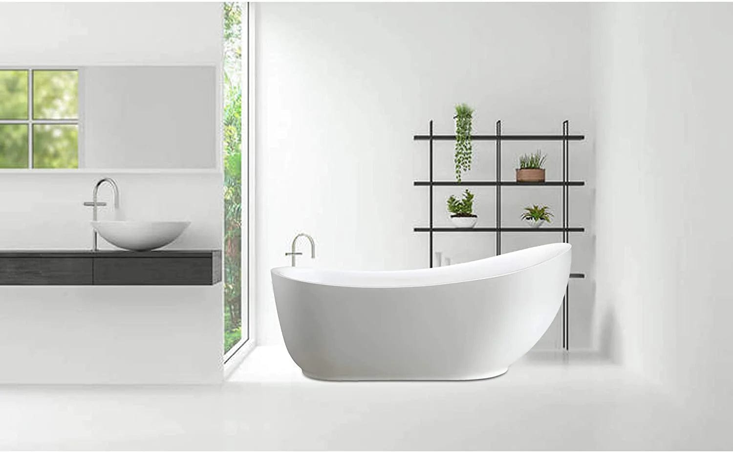 71x35  in. Freestanding Acrylic Bathtub - Decohub Home