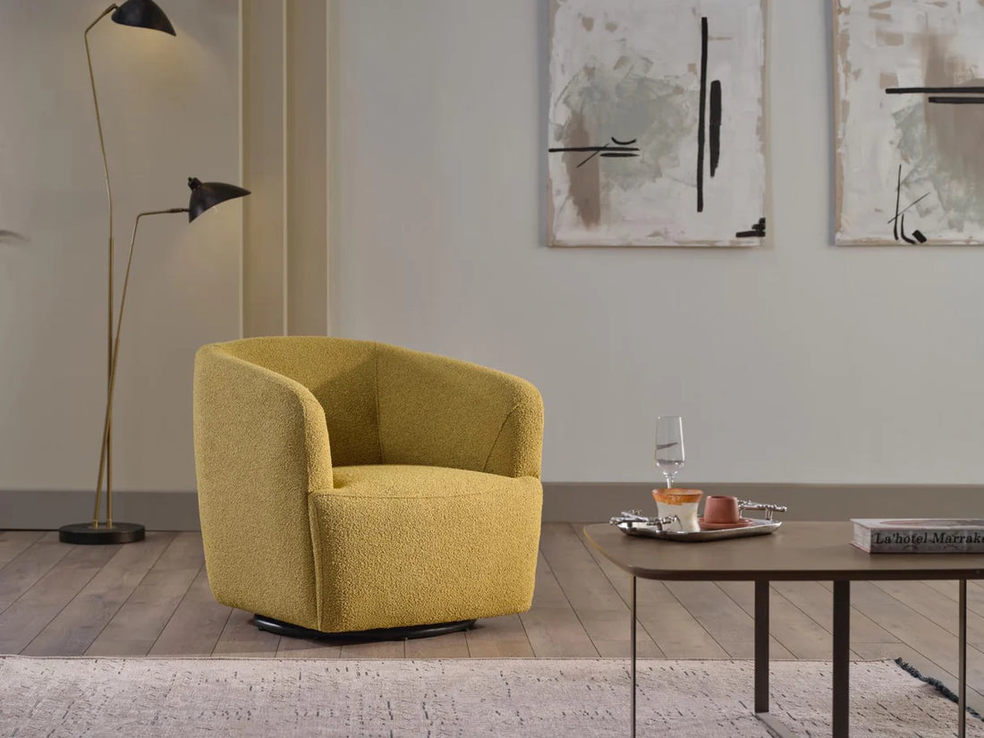 Picasso Oscar Mustard Swivel Chair