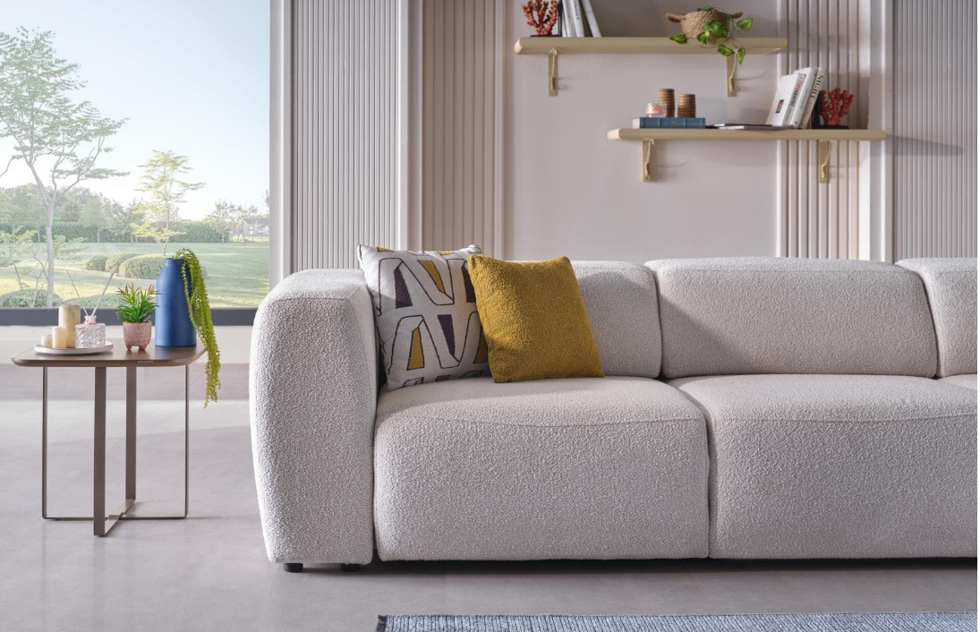 Sofá cama convertible PICASSO de 119&quot; de ancho, blanco (RAF)