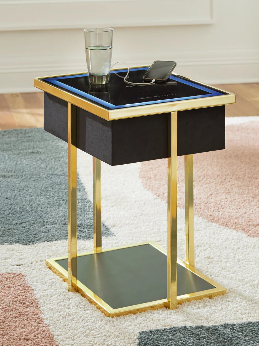 Rexwell Black Accent Table with Speaker