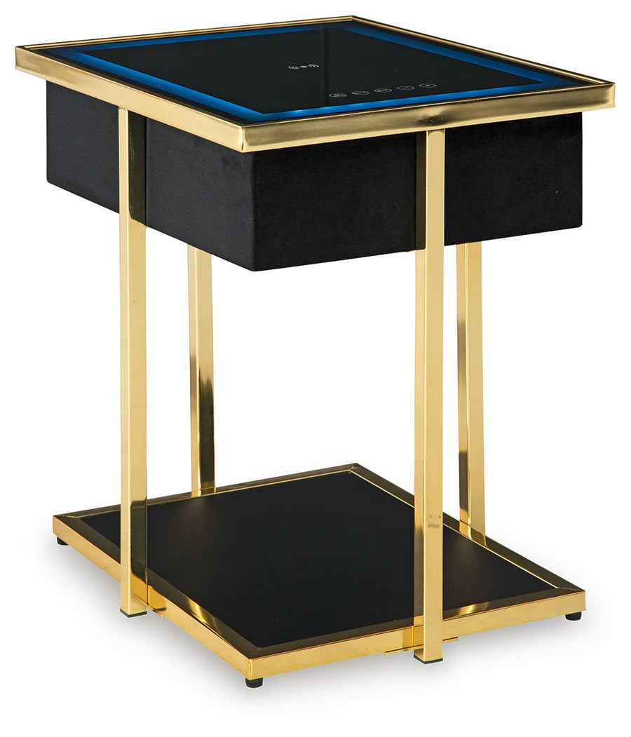 Rexwell Black Accent Table with Speaker