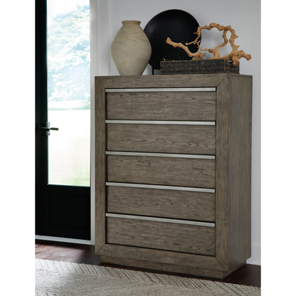 Anibecca Weathered Gray Bookcase Panel Bedroom Set