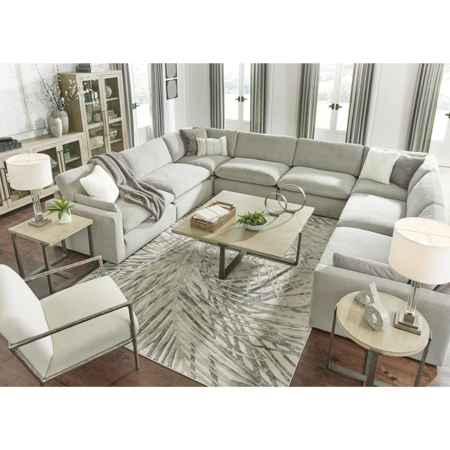 Sophie Gray 8-Piece Sectional &amp; Ottoman