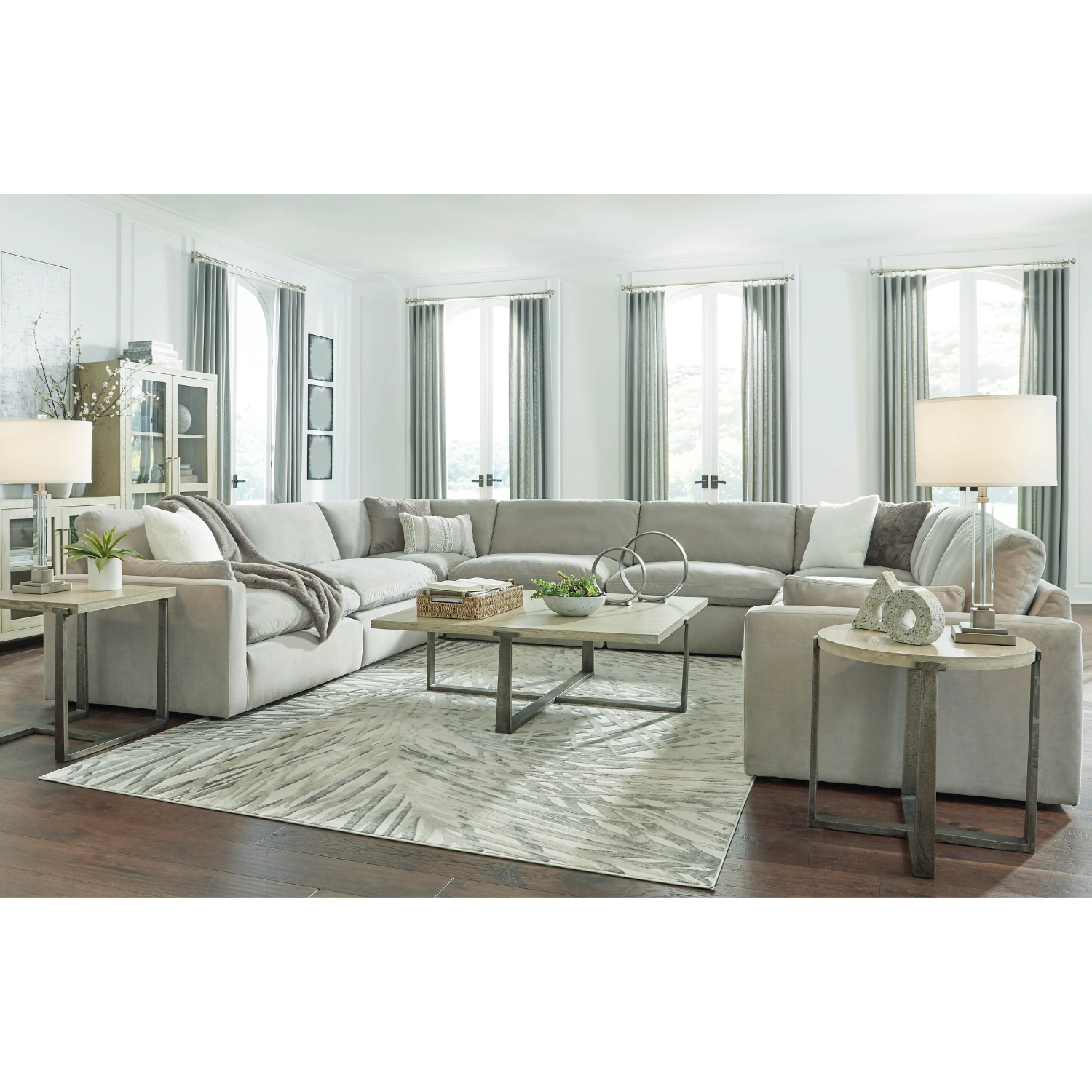 Sophie Gray 8-Piece Sectional &amp; Ottoman