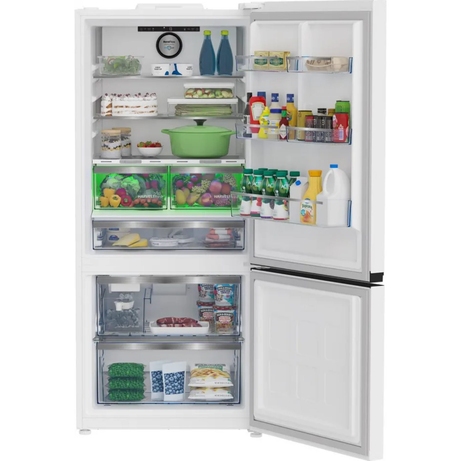 Beko 30 in. 16.1 Cu. Ft. White Counter Depth Bottom Freezer Refrigerator