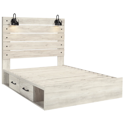 Cambeck Whitewash Side Storage Platform Bedroom Set