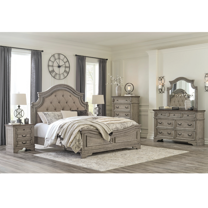 Lodenbay Antique Gray Upholstered Panel Bedroom Set