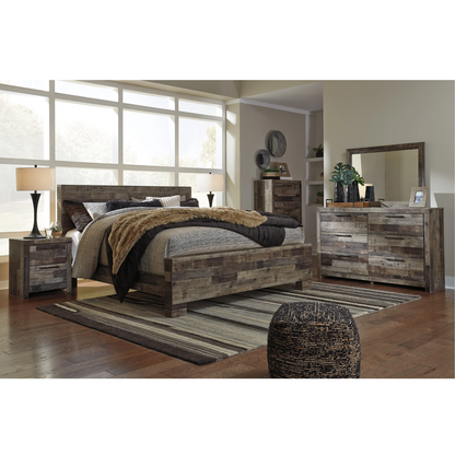 Derekson Multi Gray Panel Bedroom Set