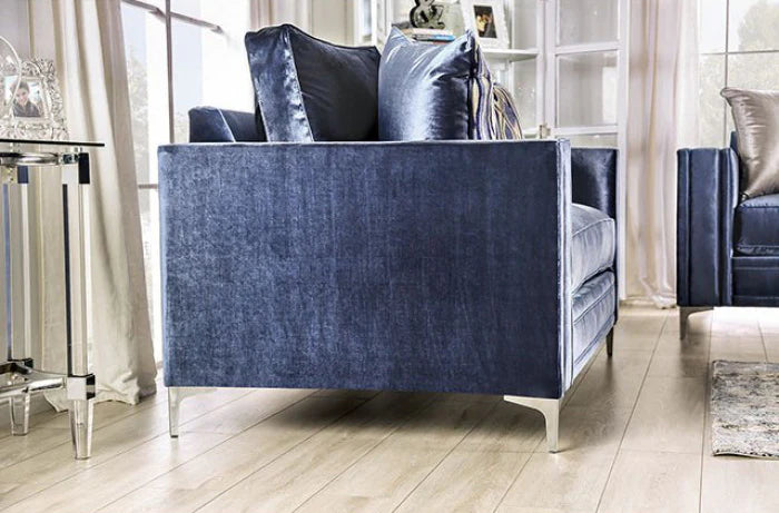 Jodie Satin Blue Living Room Set