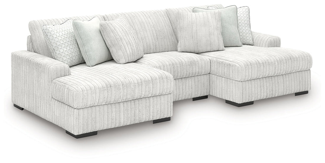 Stupendous Alloy Double Chaise Sectional 3-Piece